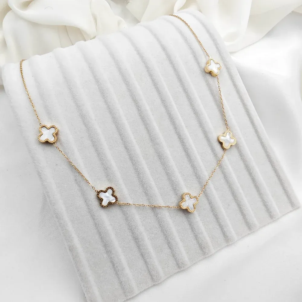 Stainless Steel V.Calf Beyaz Kolye - 2