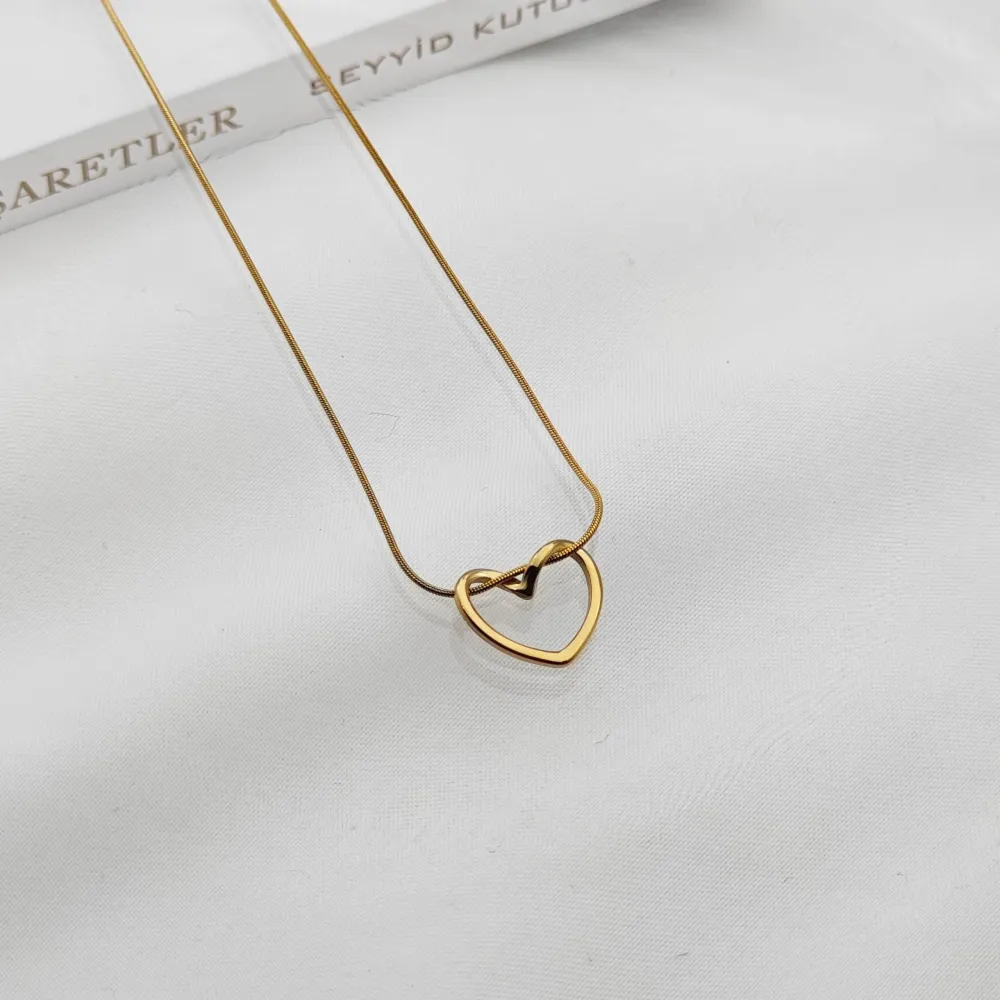 Stainless Steel Kalp Kolye