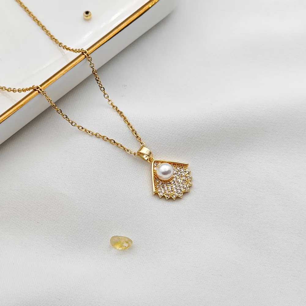 Stainless Steel İnci Kolye - 2