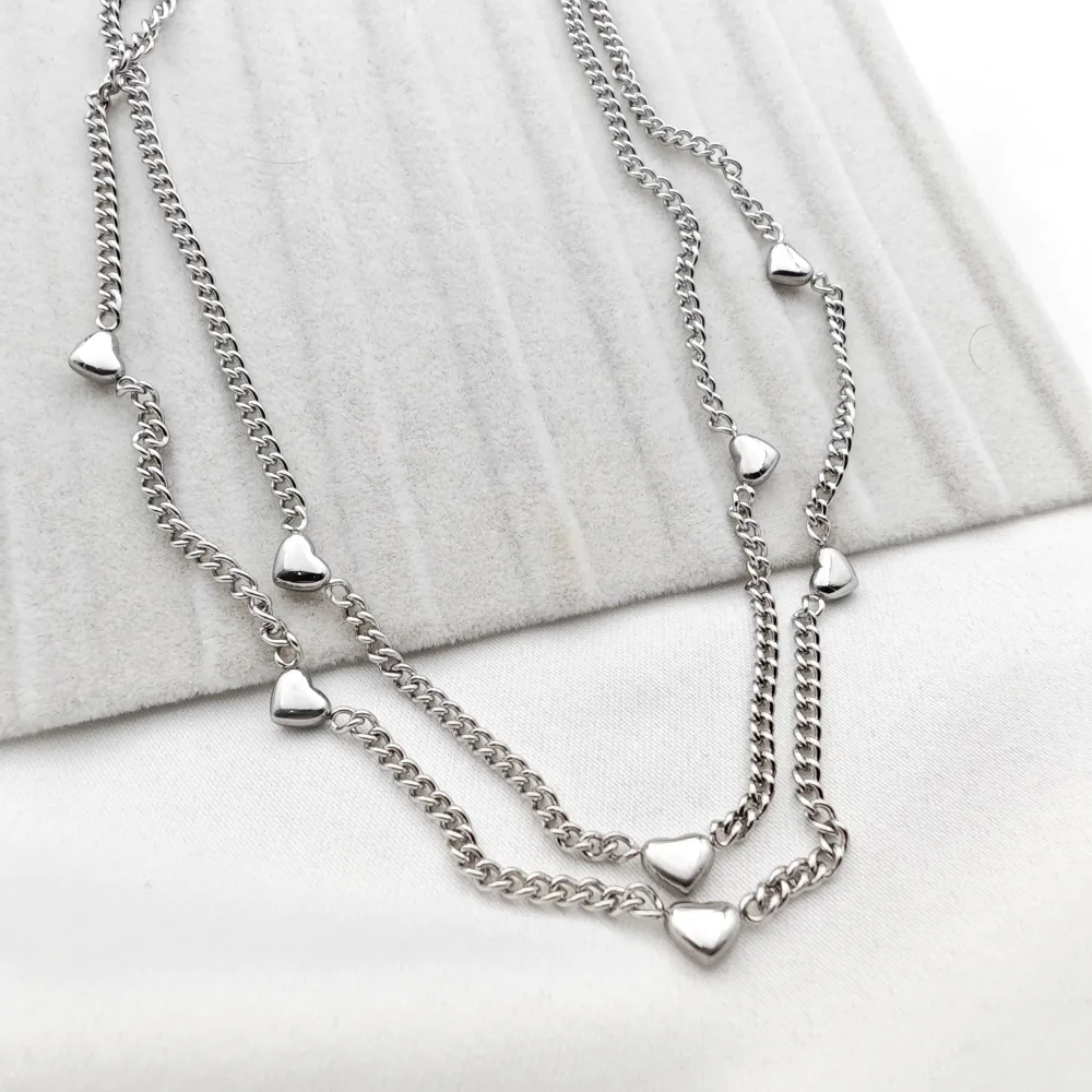 Stainless Steel 2’li Kalp Kolye