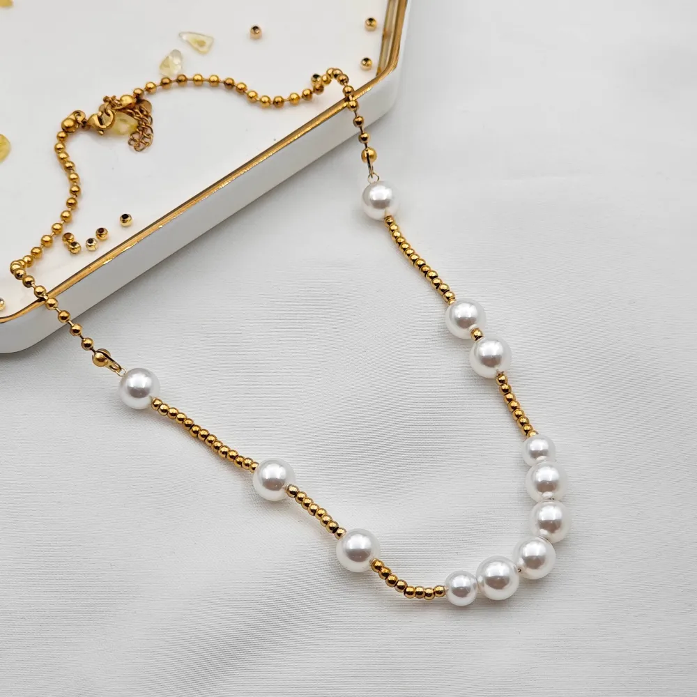 Stainless Steel İncili Kolye