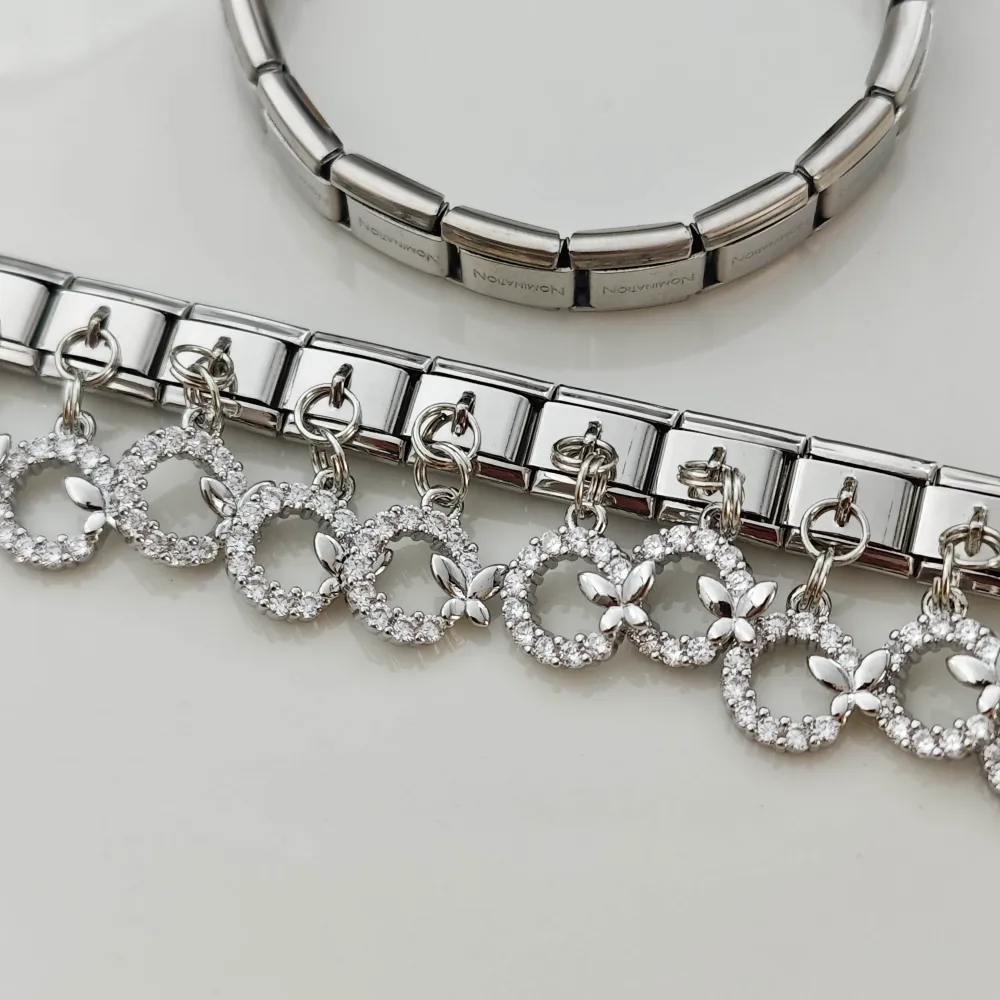 Stainless Steel Nomi Charm Taşlı Kelebek