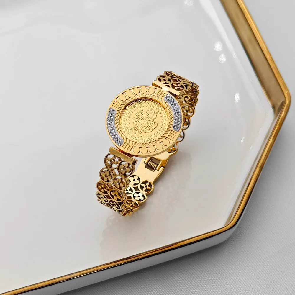 Stainless Steel Yarım Altın Takılı Kelepçe