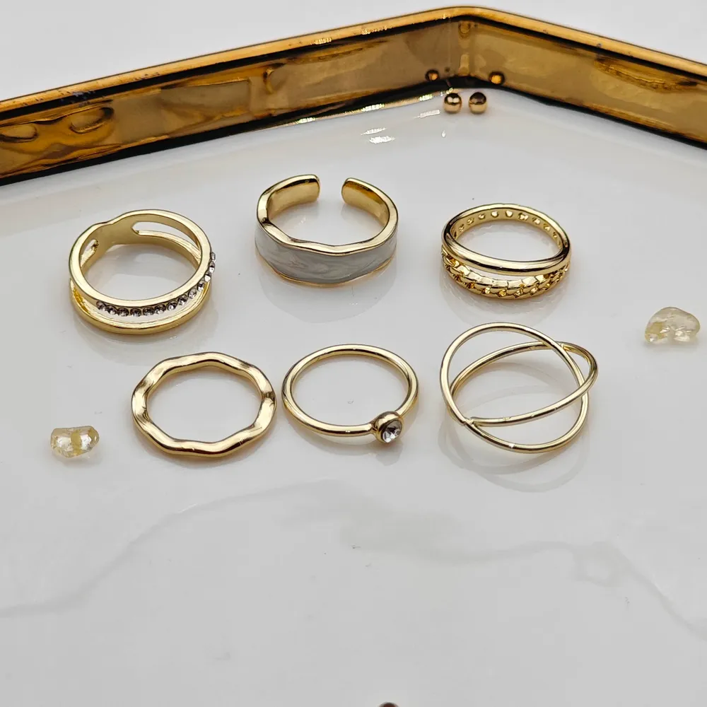 Stainless Steel 6’lı Yüzük Seti