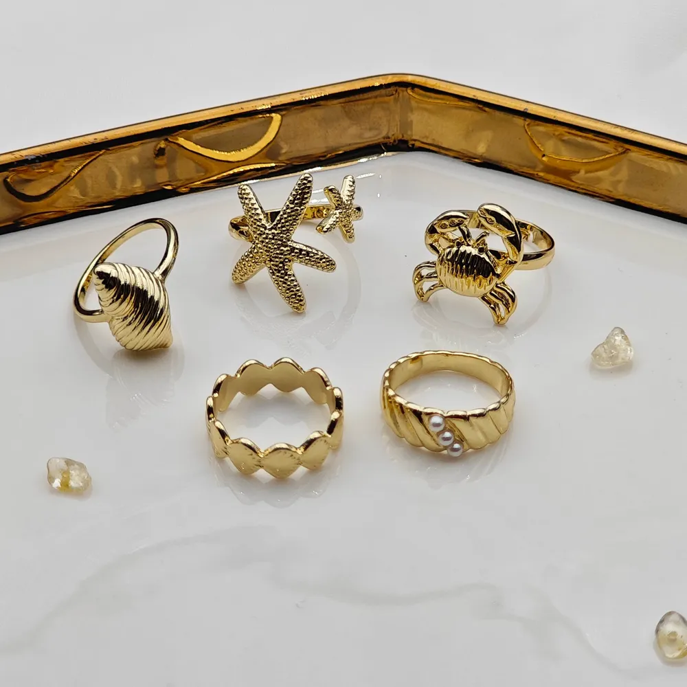 Stainless Steel 5’li Yüzük Seti