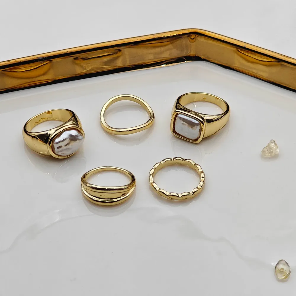 Stainless Steel 5’li Yüzük Seti