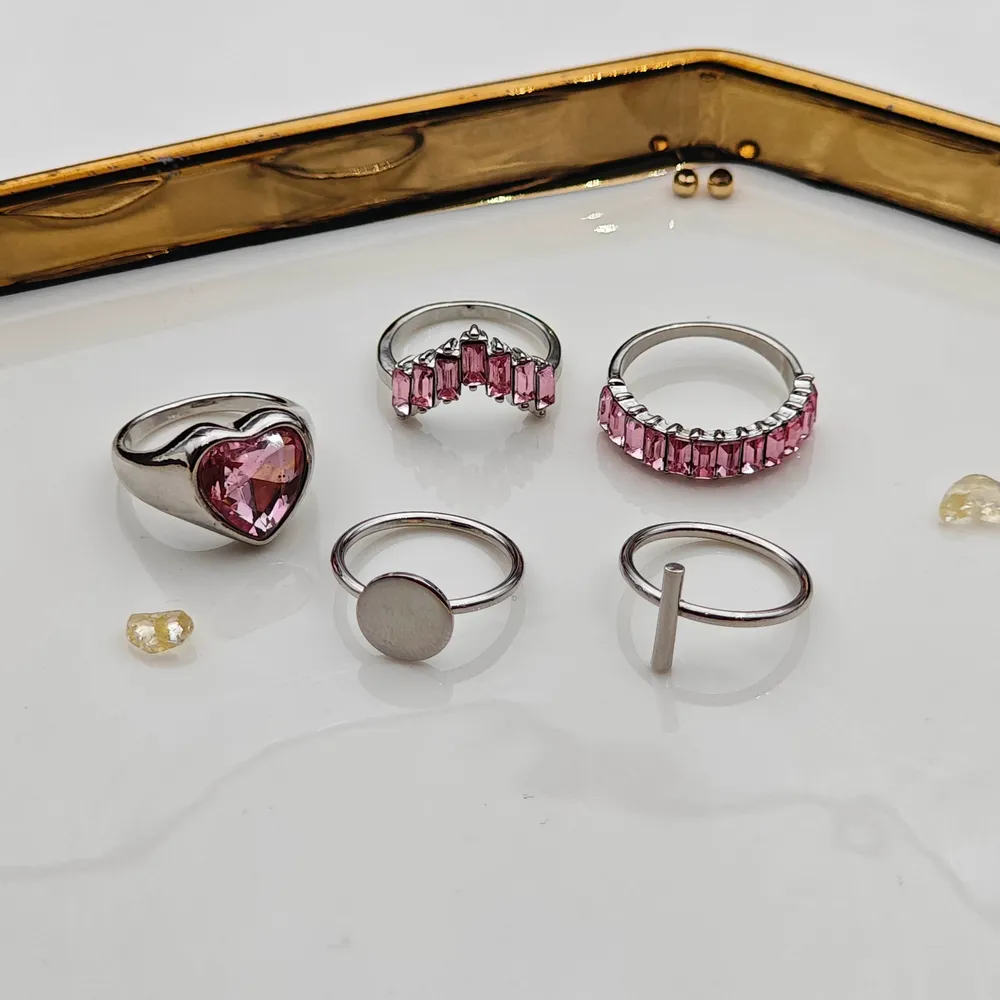 Stainless Steel 5’li Yüzük Seti