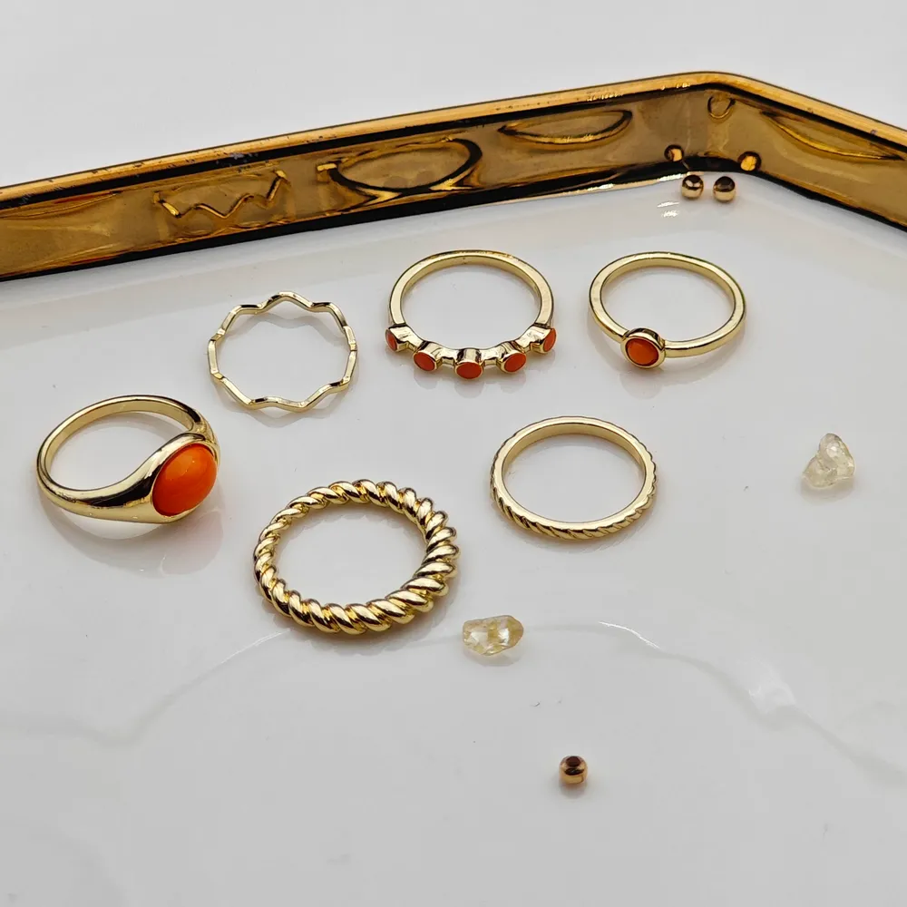 Stainless Steel 6’lı Yüzük Seti