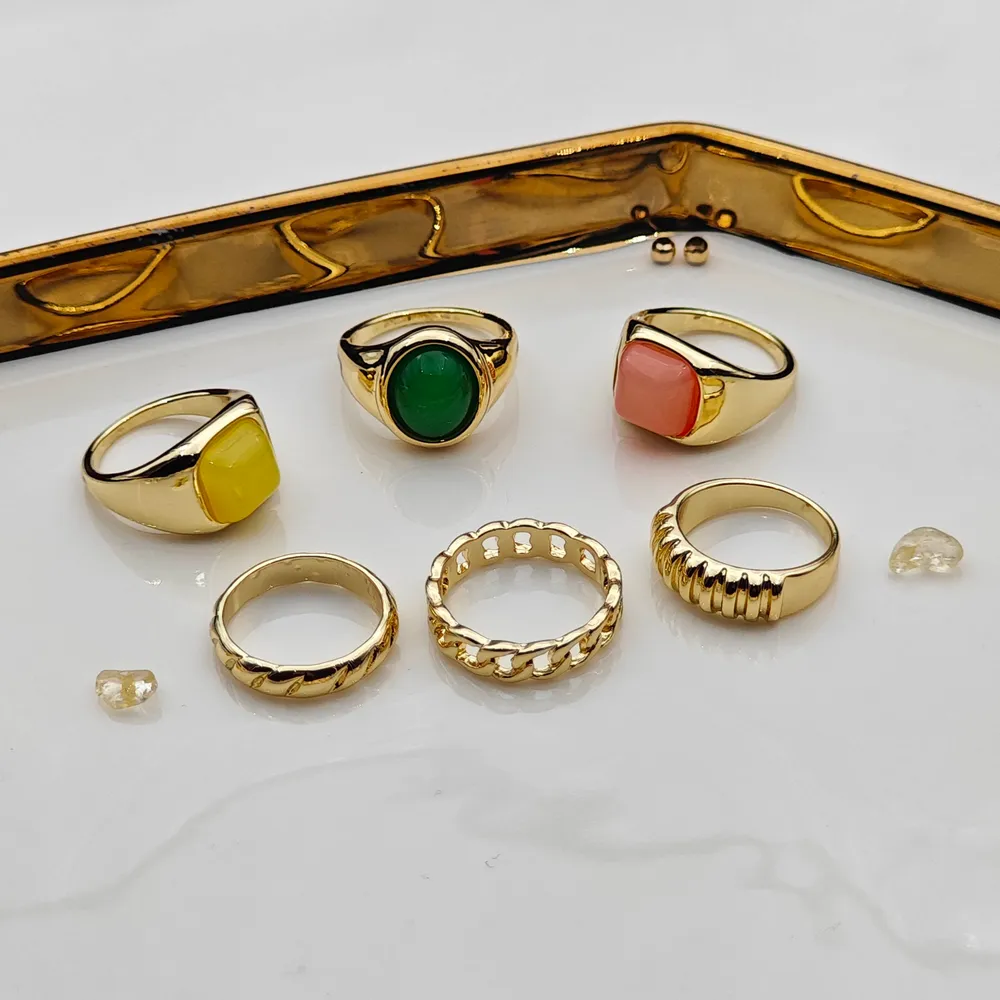 Stainless Steel 6’lı Yüzük Seti