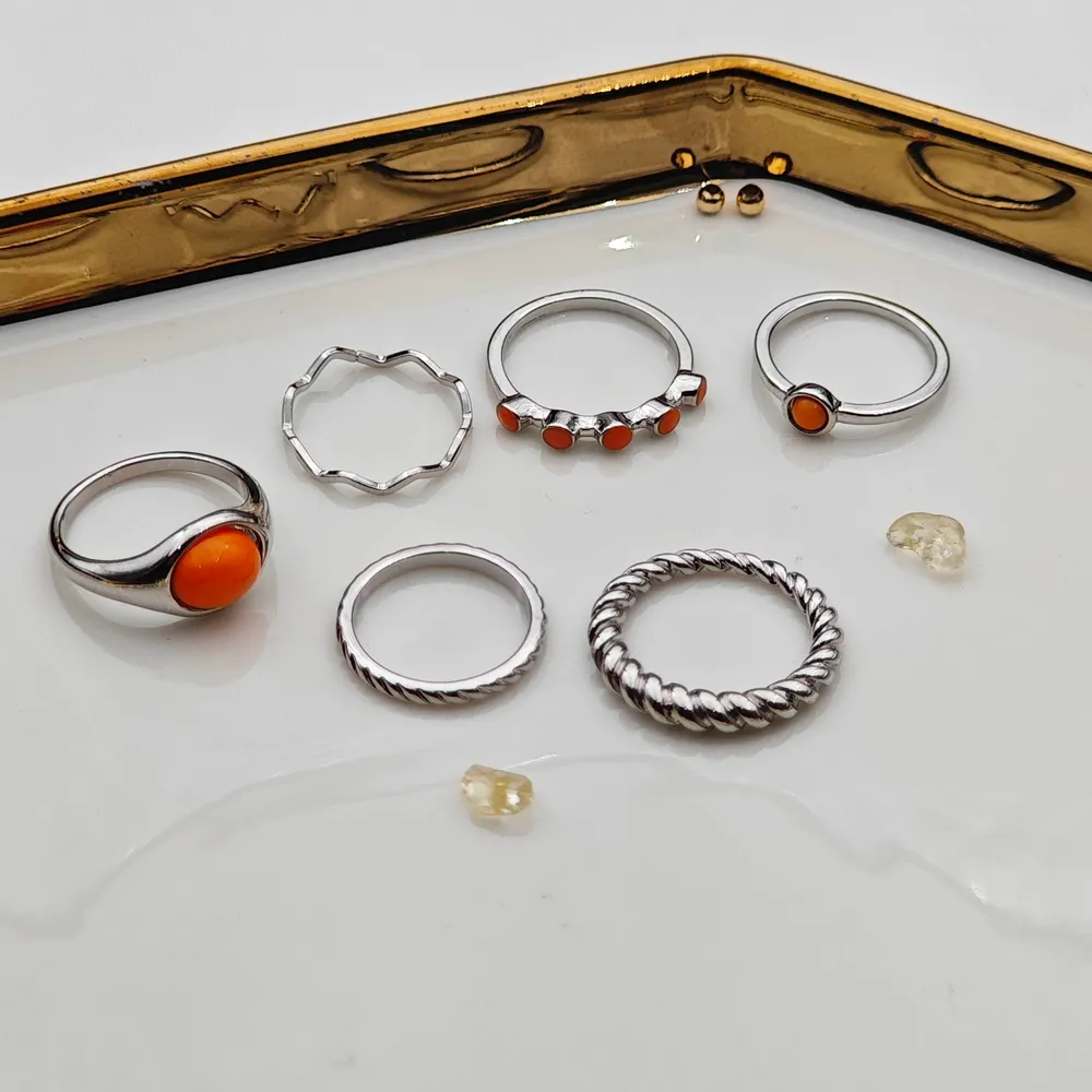 Stainless Steel 6’lı Yüzük Seti