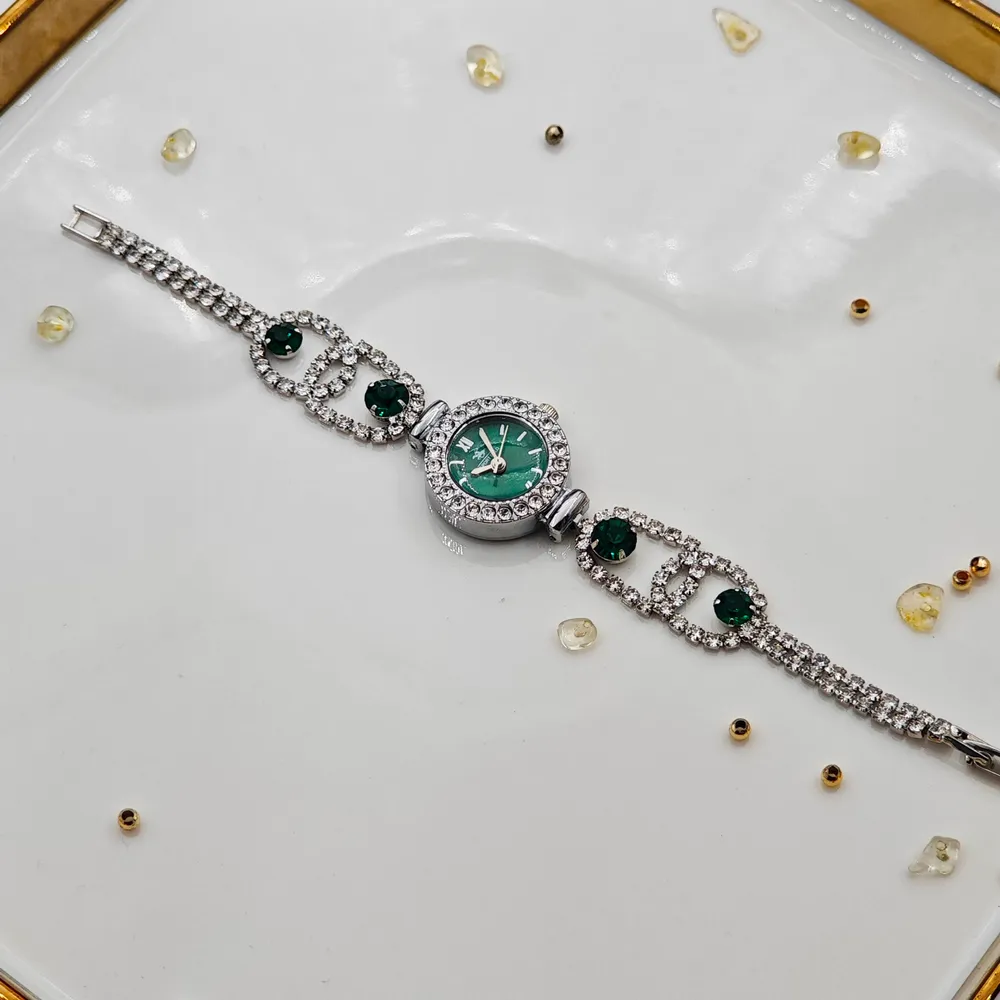 Zirkon Taşlı Luxy Bayan Saati Yeşil