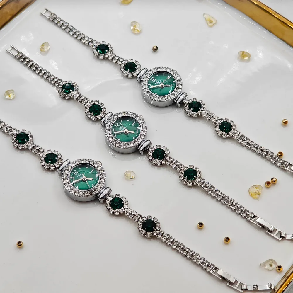 Zirkon Taşlı Luxy Bayan Saati Yeşil