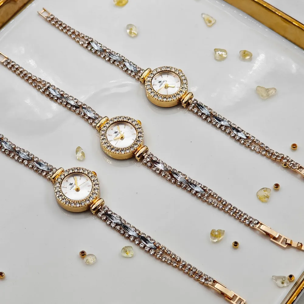 Zirkon Taşlı Luxy Bayan Saati Gold